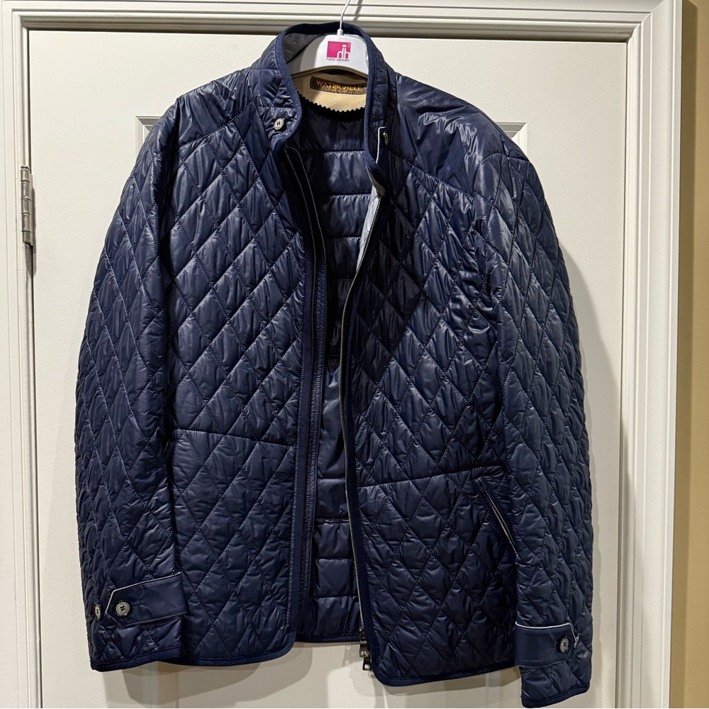 Men's Quilted Blue Puffer Jacket
